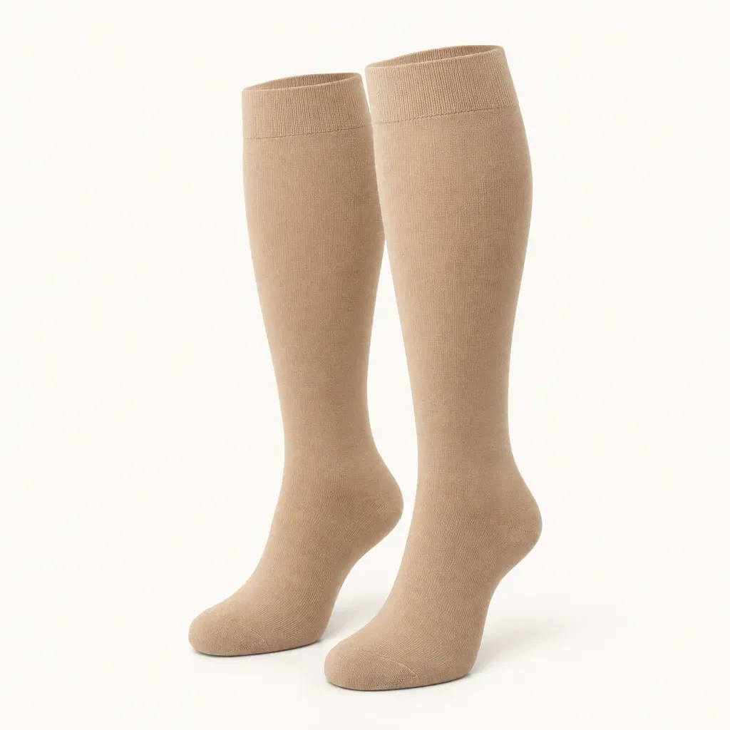 Cotton-Blend Knee-High Compression Socks for Sensitive Skin