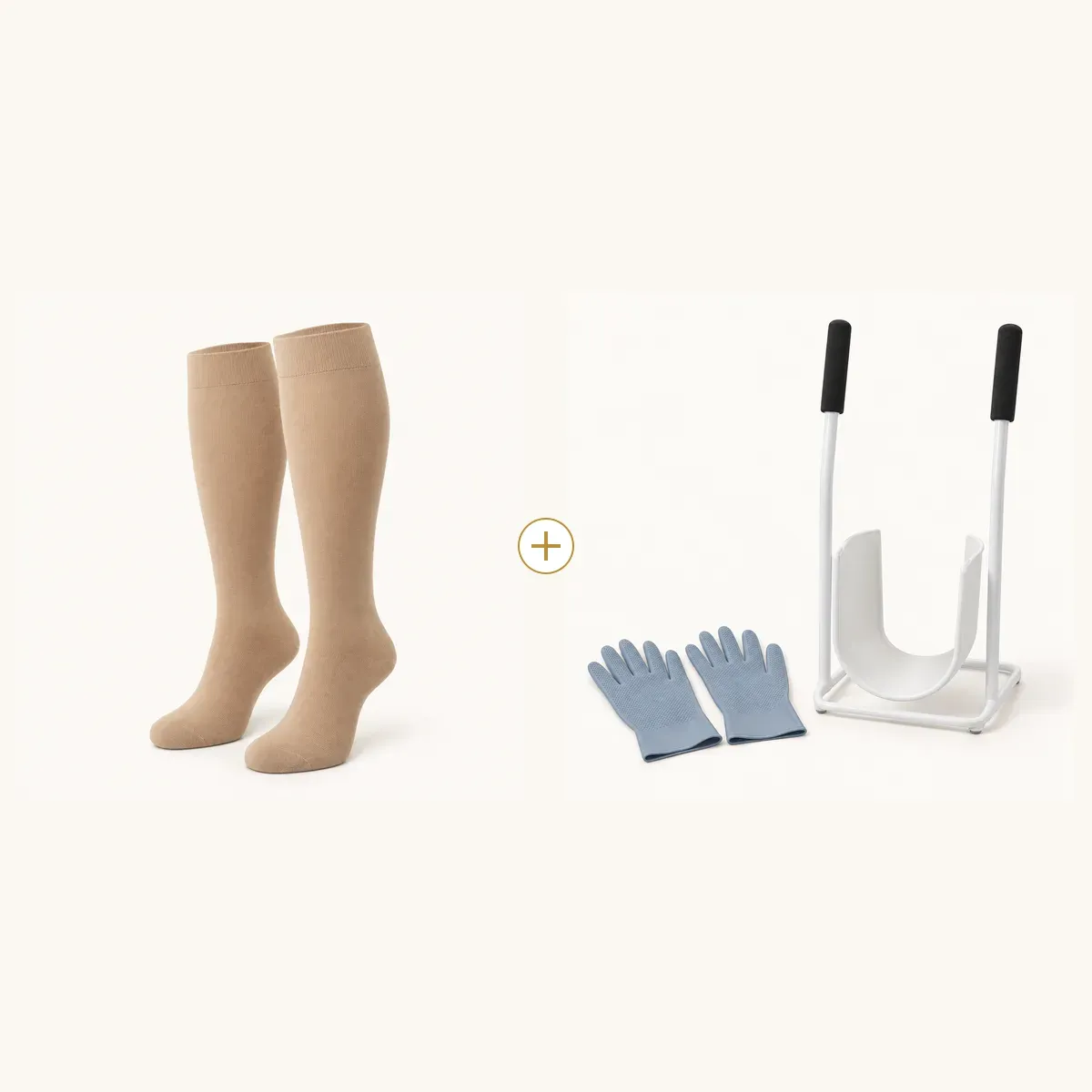 Cotton-Blend Knee-High + Easy-On Kit